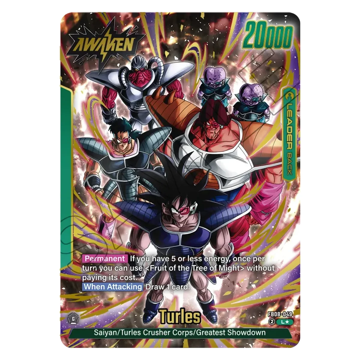 Dragon Ball Fusion World Turles FB08-049 Leader AA Englisch