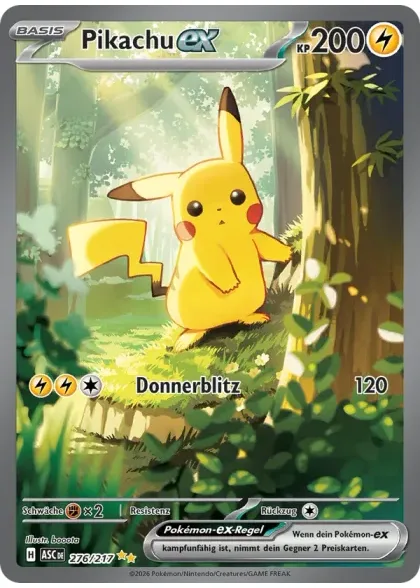 Pikachu-ex aus dem Set Erhabene Helden