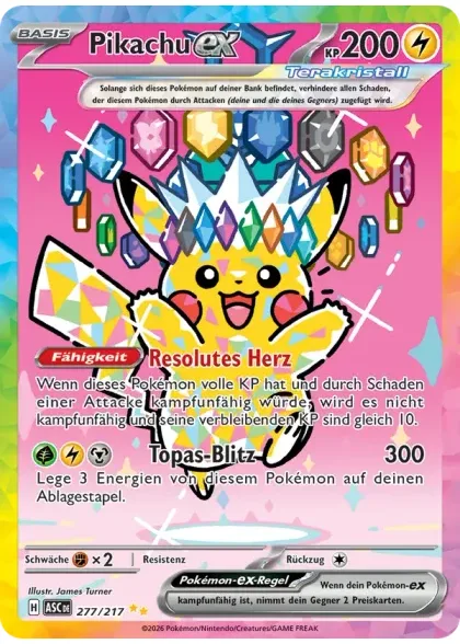 Pikachu-ex aus dem Set Erhabene Helden